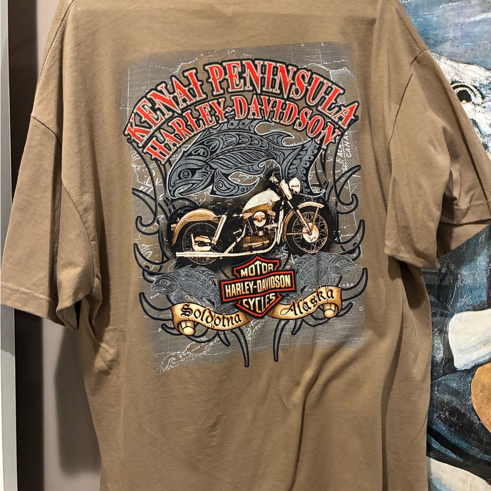 Harley-Davidson Tan Lone Wolf Graphic Tee - Picture 2 of 4